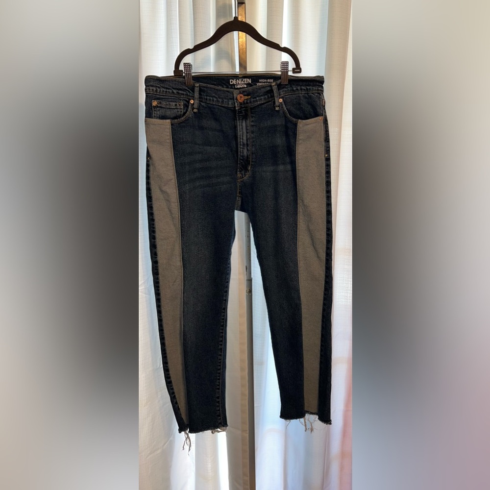 Levi's Denizen High Rise Vintage Slim Jeans Raw Hem Woman’s Size 15 -W32 [J-45]